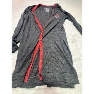 Arkansas Razorback Duster Women Size L Long Colosseum Gray Football Team Attire